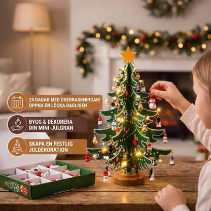 24-Dagars Adventskalender med Mini-Julgransdekorationer för Barn