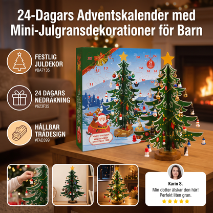 24-Dagars Adventskalender med Mini-Julgransdekorationer för Barn