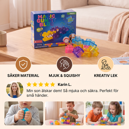 Säkra och Mjuka Squishy-Gelébyggklossar för Barn