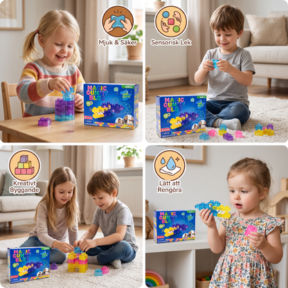 Säkra och Mjuka Squishy-Gelébyggklossar för Barn
