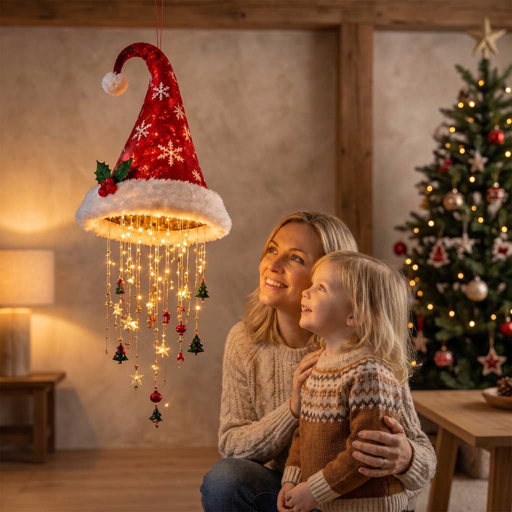 Julbelysning med Tomteluvor och LED-ljusslinga