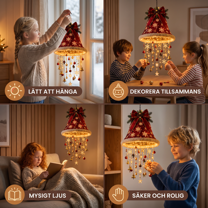 Julbelysning med Tomteluvor och LED-ljusslinga