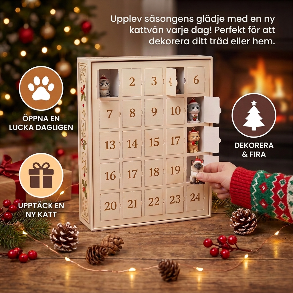 24-dagars juladventskalender med katter