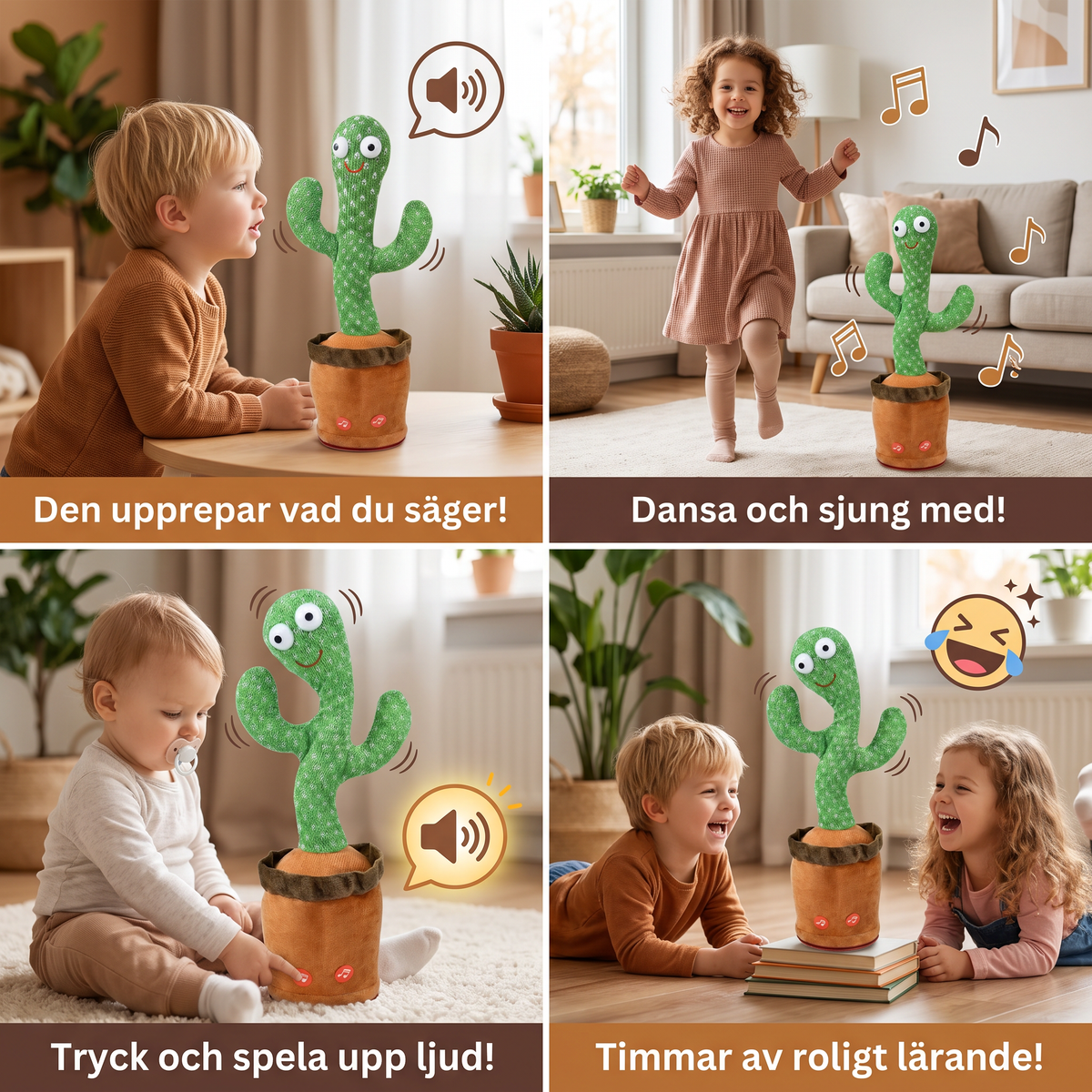 Pratande Kaktus – Interaktiv Leksak för Barn