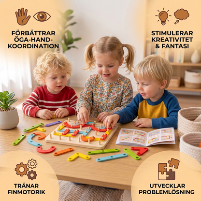 Kreativt Montessori Spikpussel i Trä
