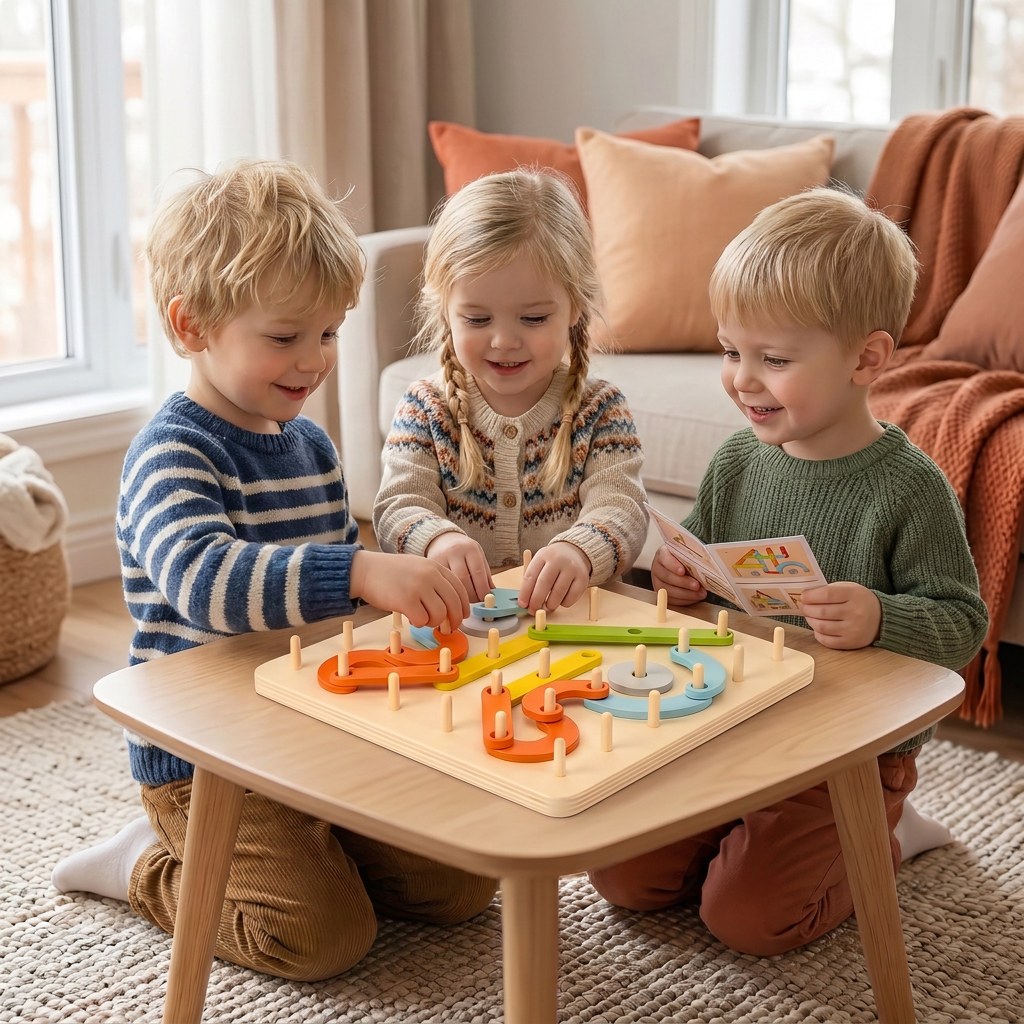 Kreativt Montessori Spikpussel i Trä