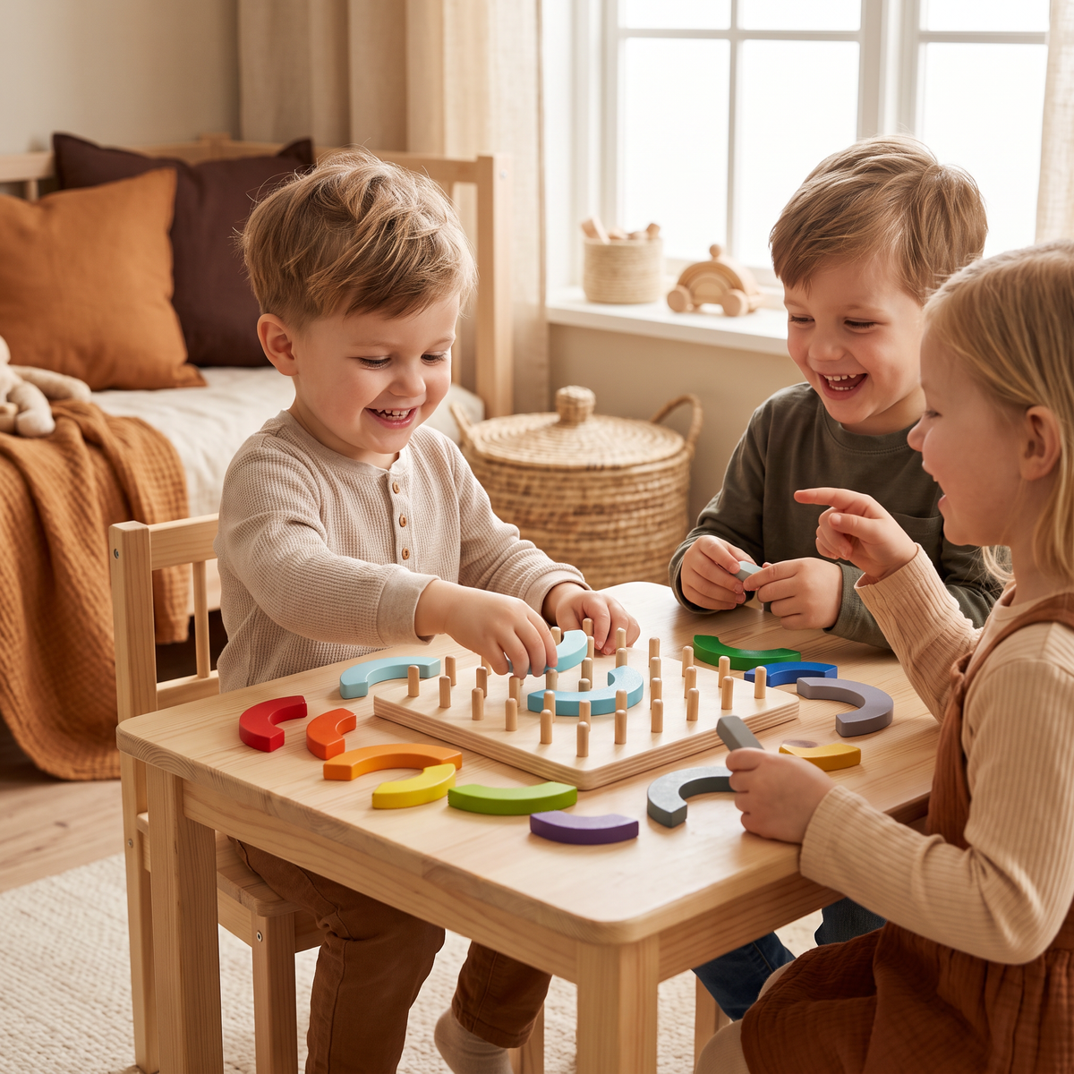 Kreativt Montessori Spikpussel i Trä