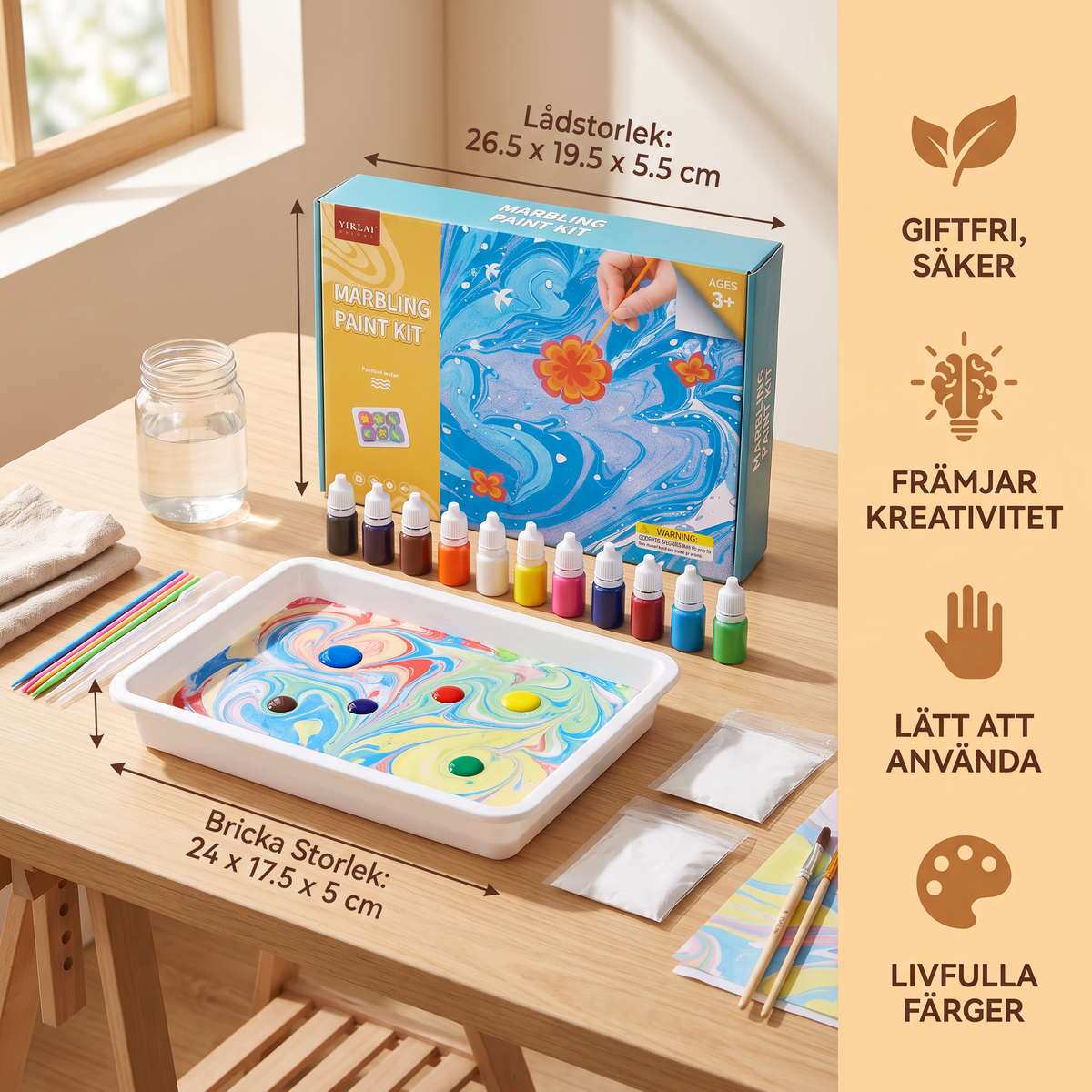 Kreativt Marmorakvarell-Pysselset