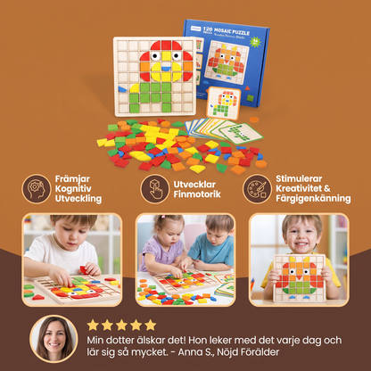 Montessori-Mosaikpussel Med Färger och Former