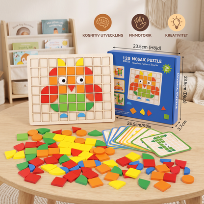 Montessori-Mosaikpussel Med Färger och Former