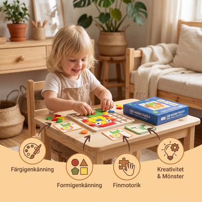 Montessori-Mosaikpussel Med Färger och Former