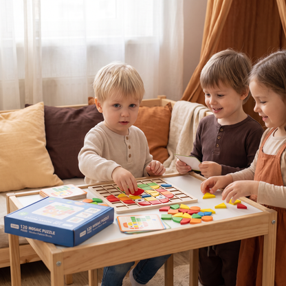 Montessori-Mosaikpussel Med Färger och Former