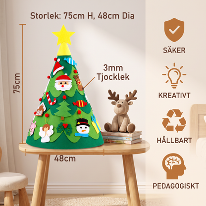 Montessori 3D-Julgran i Filt