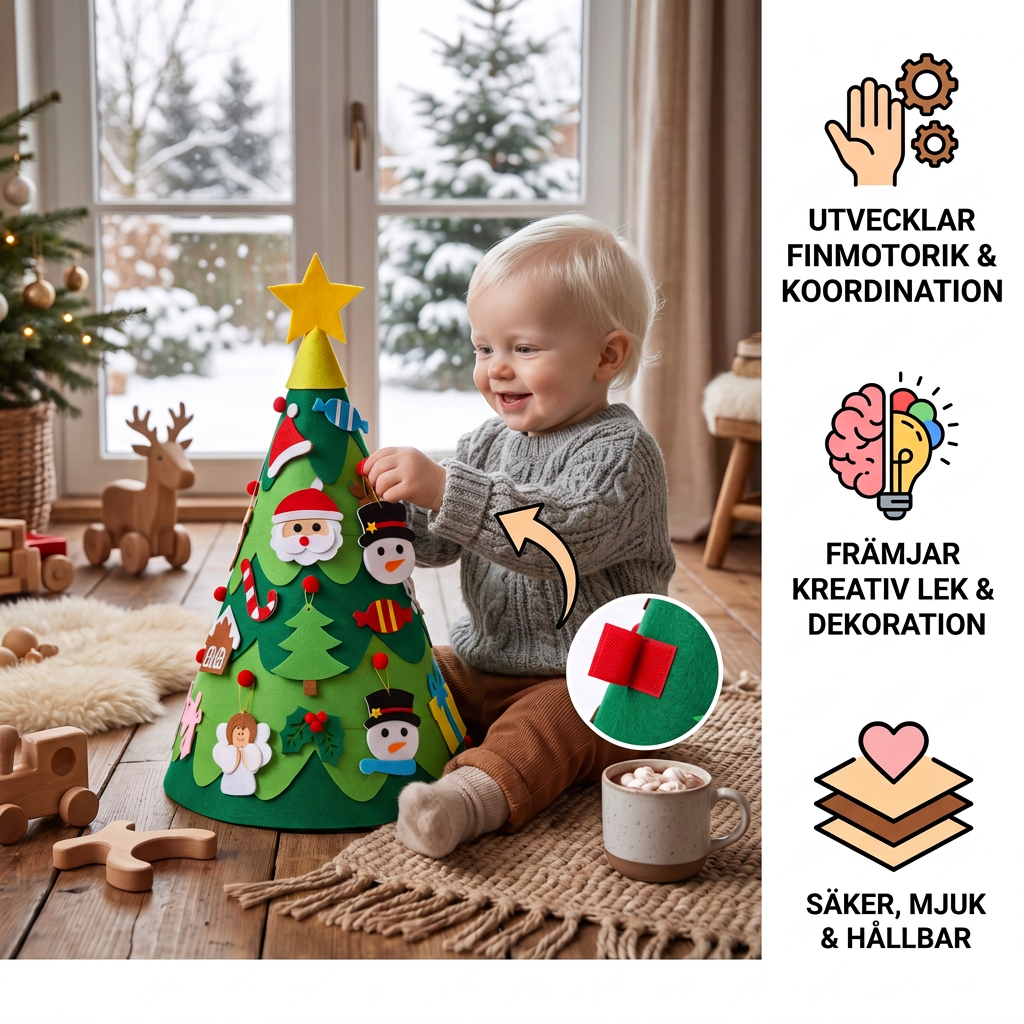 Montessori 3D-Julgran i Filt