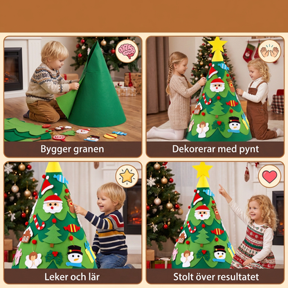 Montessori 3D-Julgran i Filt