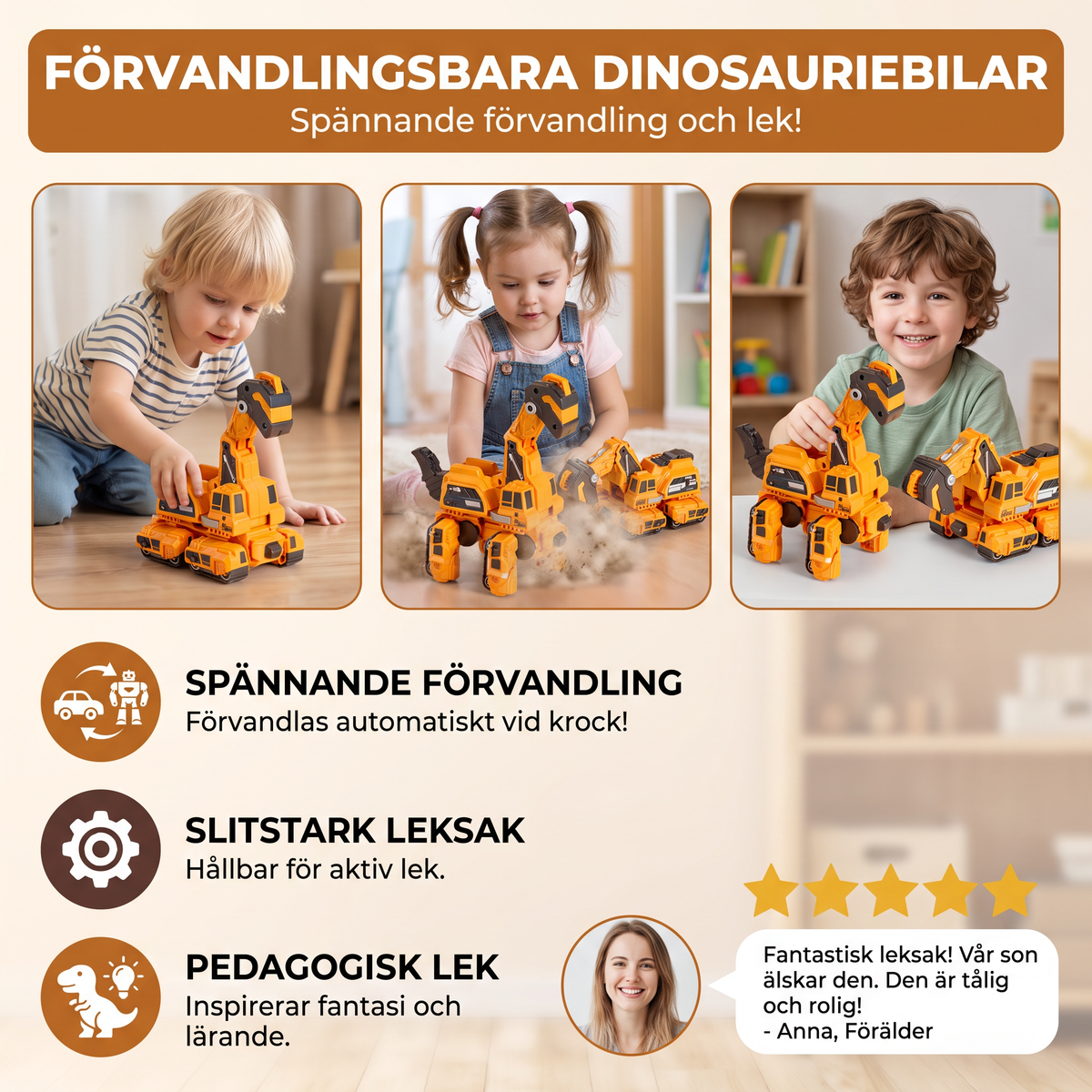 Förvandlingsbara Dinosauriebilar