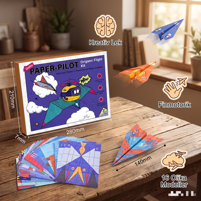 Origami-Pappersflygplansbyggset Med Instruktioner