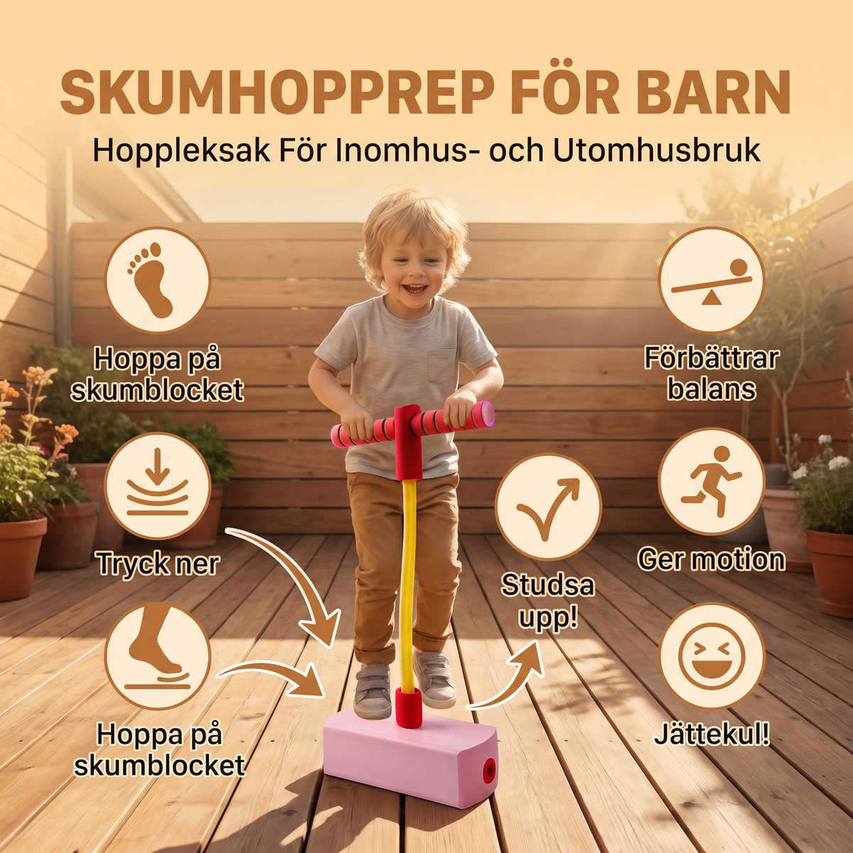 Skumhopprep För Barn – Hoppleksak För Inomhus- och Utomhusbruk