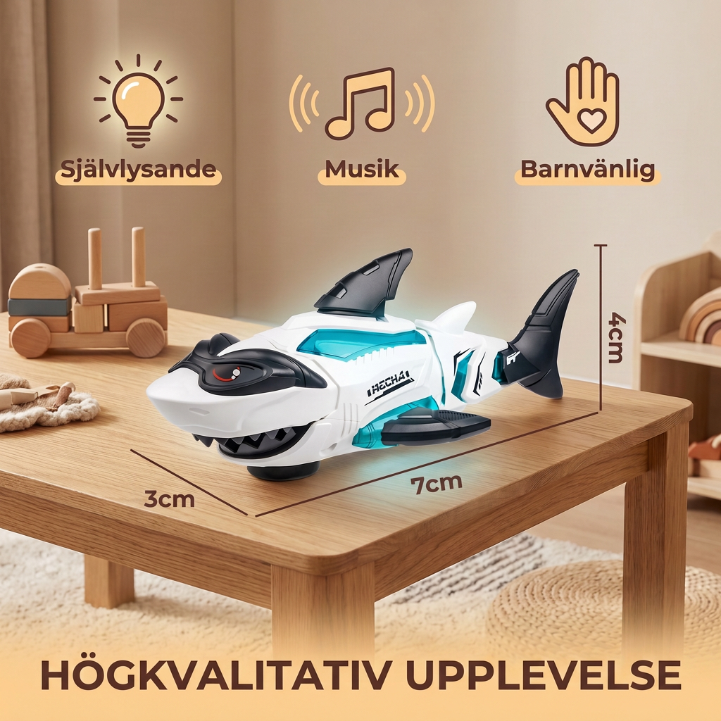 Självlysande Musikaliskt Hajleksak För Barn