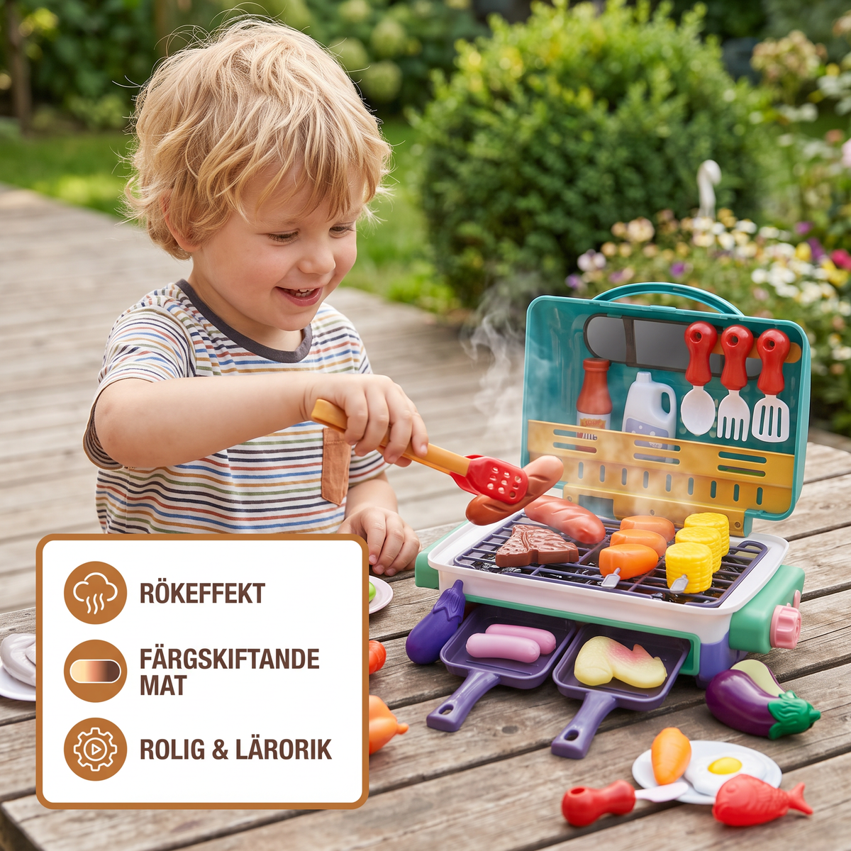 Min Första BBQ-Grill – Barnkök Med Rökeffekt och Färgskiftande Mat