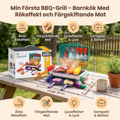 Min Första BBQ-Grill – Barnkök Med Rökeffekt och Färgskiftande Mat