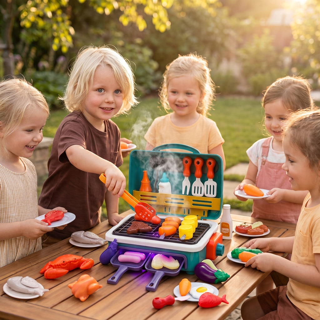 Min Första BBQ-Grill – Barnkök Med Rökeffekt och Färgskiftande Mat