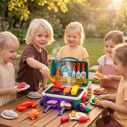 Min Första BBQ-Grill – Barnkök Med Rökeffekt och Färgskiftande Mat