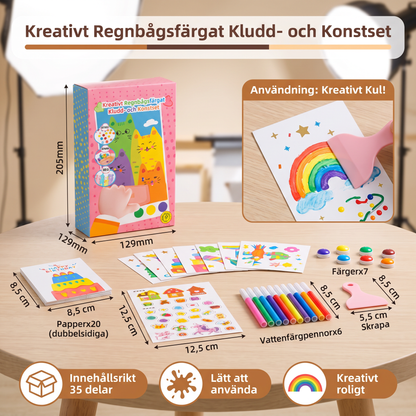 Kreativt Regnbågsfärgat Kludd- och Konstset