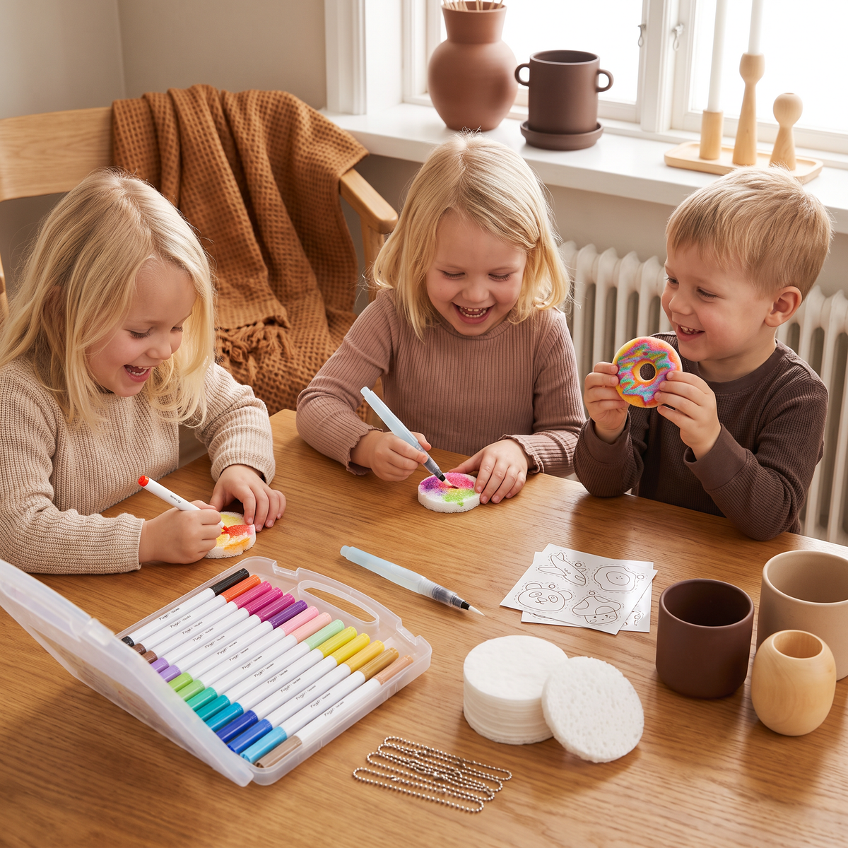 Kreativt svampmålningsset för barn – DIY-konstset med bubbeleffekt
