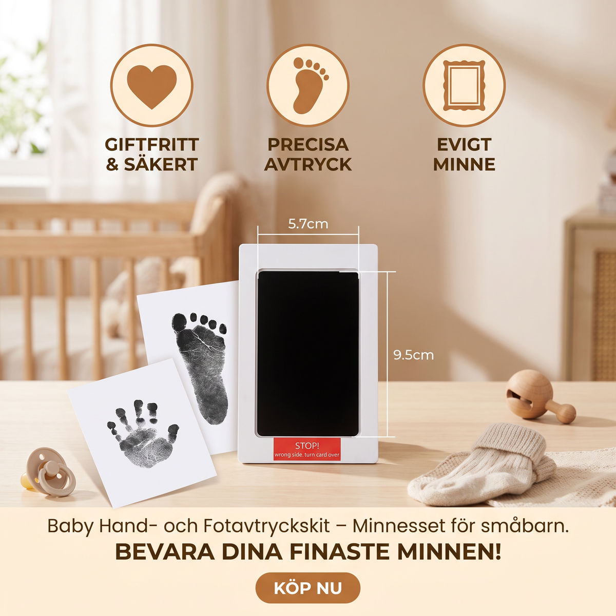 Baby Hand- och fotavtryckskit – minnesset för småbarn