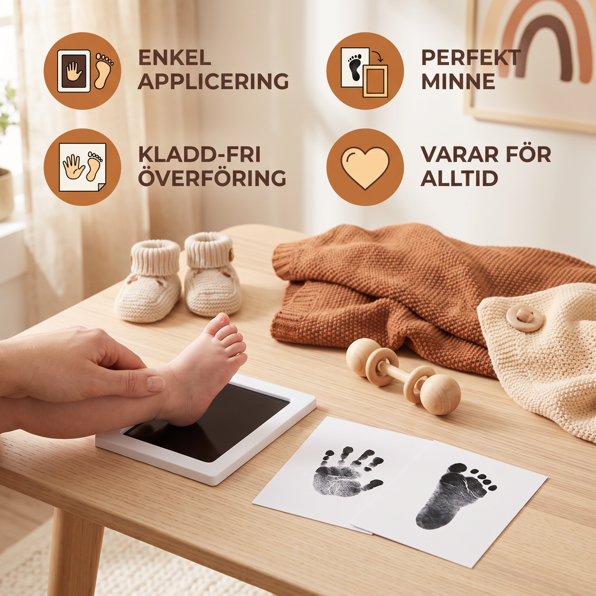 Baby Hand- och fotavtryckskit – minnesset för småbarn