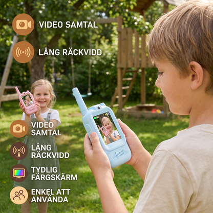 Set 2 Walkie-Talkies Video för Barn – Interkom med Kamera och Skärm