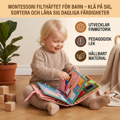 Montessori Filthäftet för Barn – Klä på sig, Sortera och Lära sig Dagliga Färdigheter