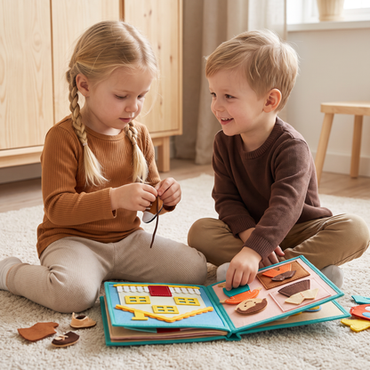 Montessori Filthäftet för Barn – Klä på sig, Sortera och Lära sig Dagliga Färdigheter
