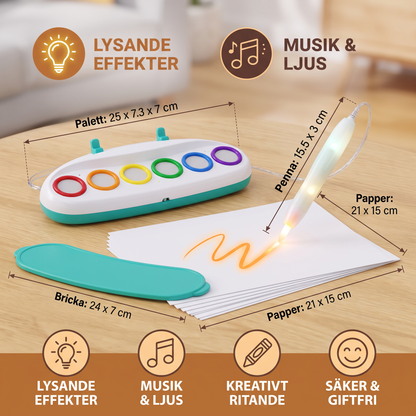 Magisk Lysande Ritpenna för Barn – Kreativ LED Konstleksak med Musik och Ljuseffekter