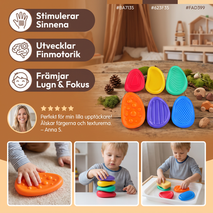 Sensoriska Stenar för Barn – Texturerad Känna & Känna Lärande Lektoy för Tidig Utveckling