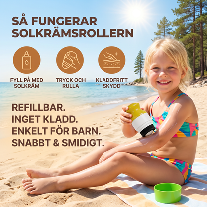 Refillbar solkrämroller för barn – Enkel och smidig solkrämsapplikator utan kladd