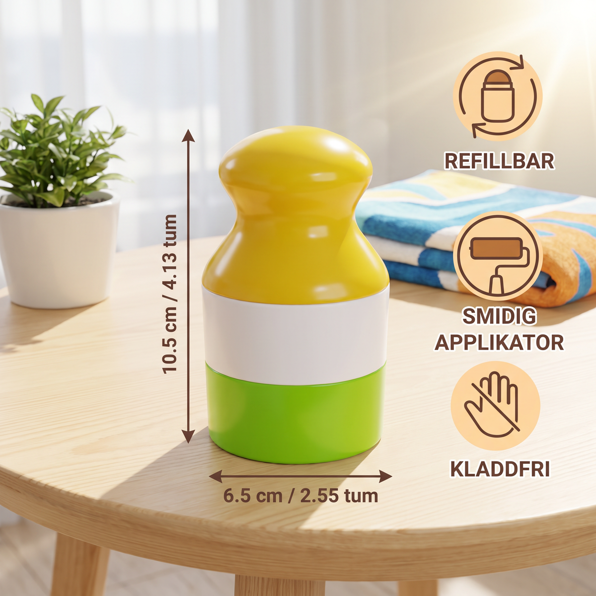Refillbar solkrämroller för barn – Enkel och smidig solkrämsapplikator utan kladd