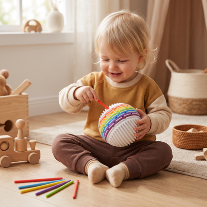 Montessori-sensorikboll – Färg- och motorikleksak i silikon