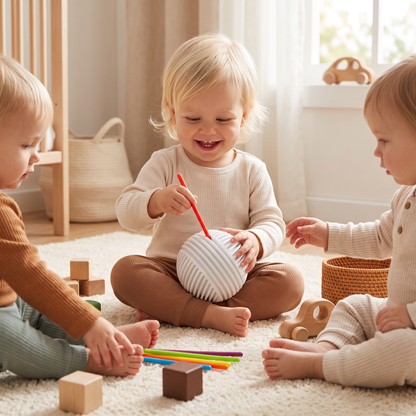 Montessori-sensorikboll – Färg- och motorikleksak i silikon