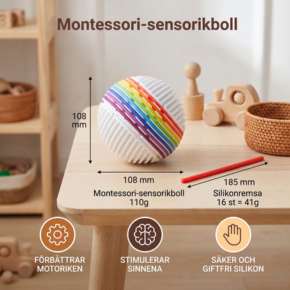 Montessori-sensorikboll – Färg- och motorikleksak i silikon