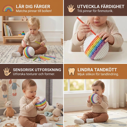 Montessori-sensorikboll – Färg- och motorikleksak i silikon