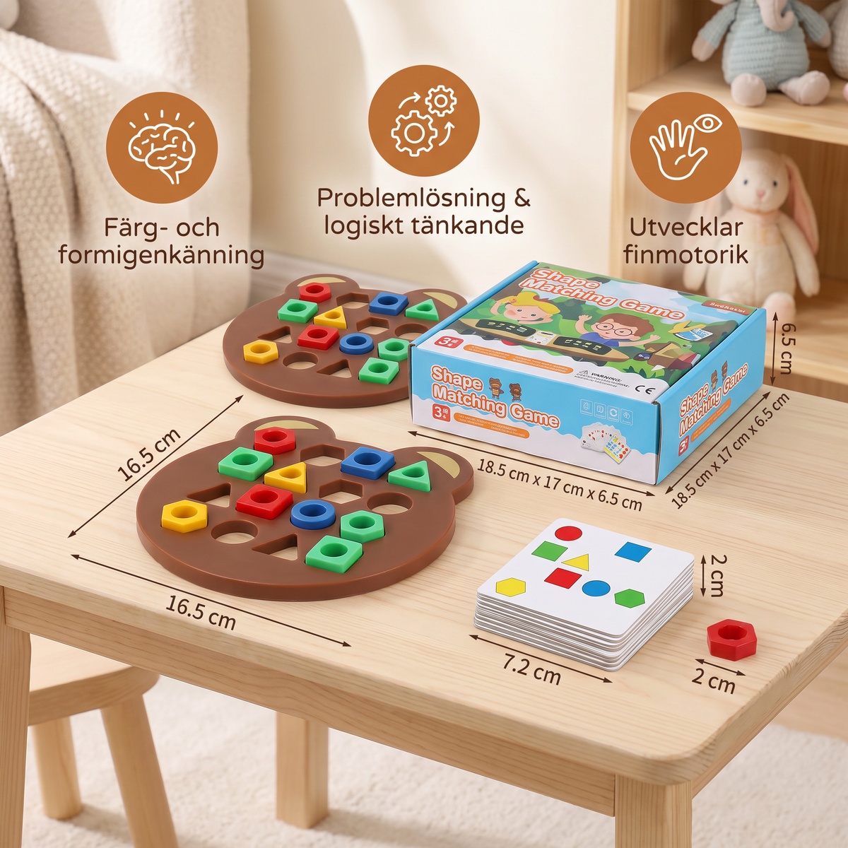Färg- och formmatchningsspel för barn – Interaktiv pedagogisk leksak