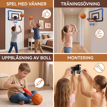 Minibasketkorg för barn – Vägg- och dörrmonterat set för hemmet