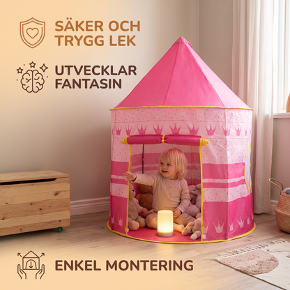 Utomhus- och Inomhusleketøylt för Barn med Stjärnhimmel – Magiskt Slott för Små Äventyrare