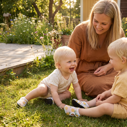 Sommarbarnskor i andningsbart material med fruktdesign