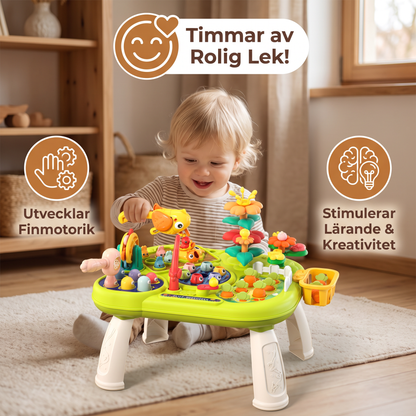 Barns multifunktionella aktivitetsbord med flera lekstationer