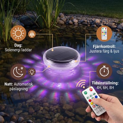 Flytande sol-LED-ljus med fjärrkontroll