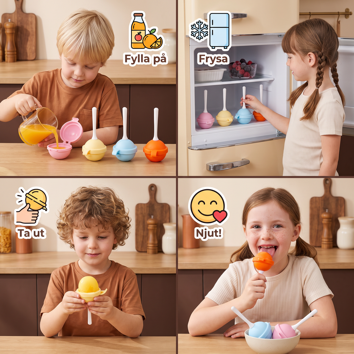 Lollipop-Isformar – 4-Pack