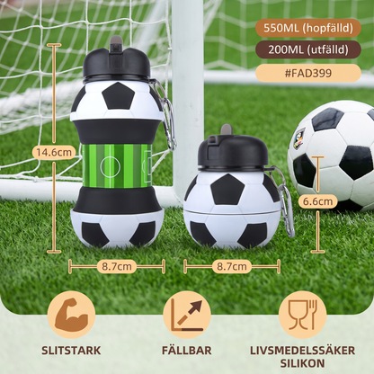 Fällbar och slitstark fotbollsflaska i silikon